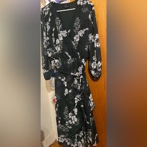 Lane Bryant floral sheer sleeve dress.